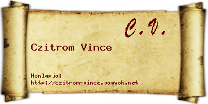 Czitrom Vince névjegykártya
